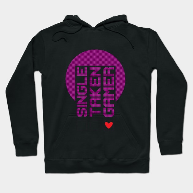 Single Taken Gamer in Pink Pixels Hoodie by Kylie Paul